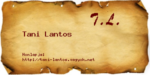 Tani Lantos névjegykártya
